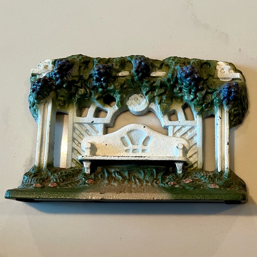 Vintage John Wright Cast Iron Park Bench Doorstop